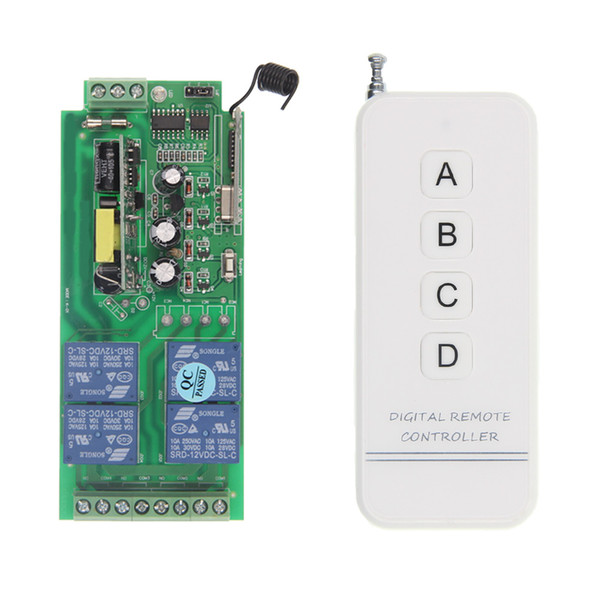 2019 500m AC 85V~250V 110V 220V RF 4 CH Wide Voltage Wireless Remote Control LED Light Switch System Receiver Transmitter