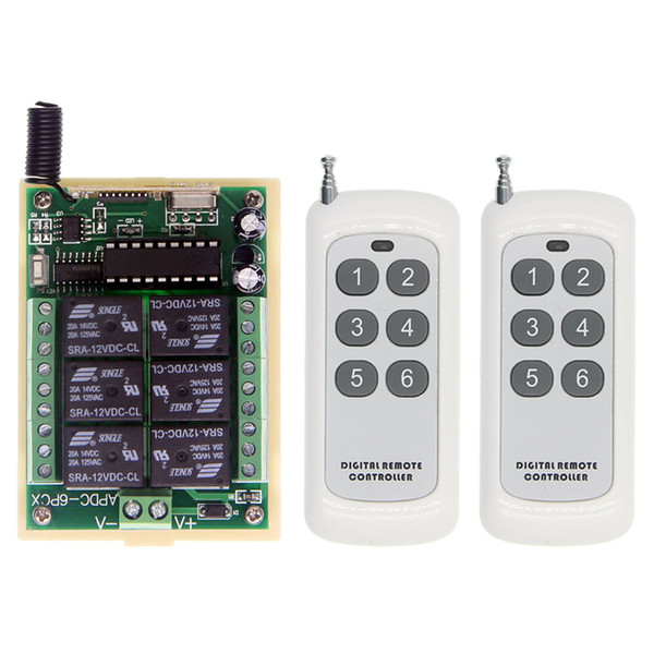 2019 New 500m DC 12V 24V RF 6 CH 6CH High Power Wireless Remote Control Switch System Receiver Transmitter,315 / 433 MHz