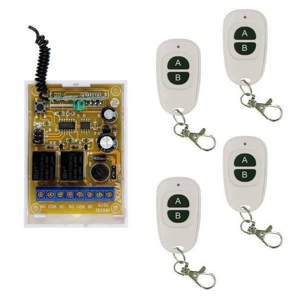 2 IN 1 DC 12V 24V 10A 2CH 2 CH RF Wireless Remote Control Switch System Transmitter + Receiver 315/433 MHz