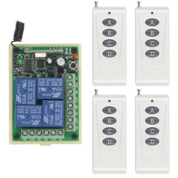 1000M High Power DC 12V 24V 4 CH 4CH RF Wireless Remote Control Switch System,Transmitter +Receiver, Momentary / Toggle