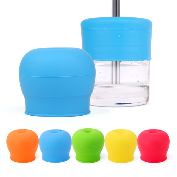 Anti - spill Leakage Elasticity Silicone Straw Cup Cover Baby Child Drinking Water Training Infant Drink Cup Cover Colourful Cup lid