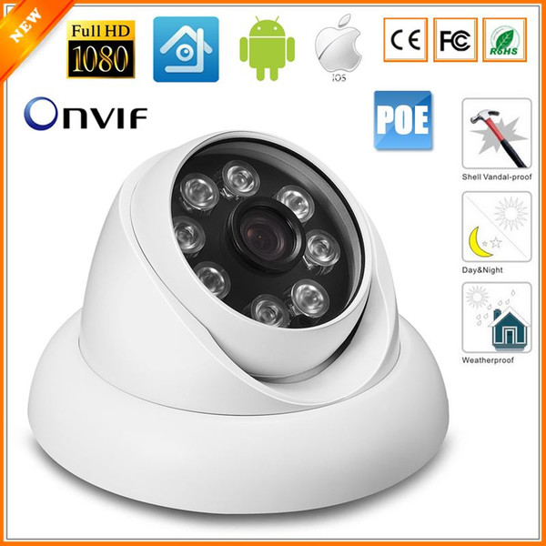 48v PoE HD 720P 960P Full HD 1080P 25fps Security Camera IP 8pcs Array LED Anti-Vandal Indoor Outdoor IP Camera