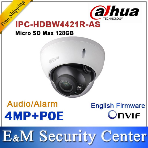 Original Dahua 4MP IPC-HDBW4421R-AS IP network camera Support POE & Micro SD storage Audio alarm DH-IPC-HDBW4421R-AS