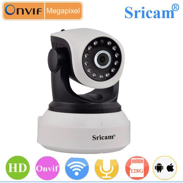 Sricam SP017 720P HD IP Camera Wifi Megapixel H.264 Wireless P/T ONVIF CCTV Security IP Camera Home Security Camera