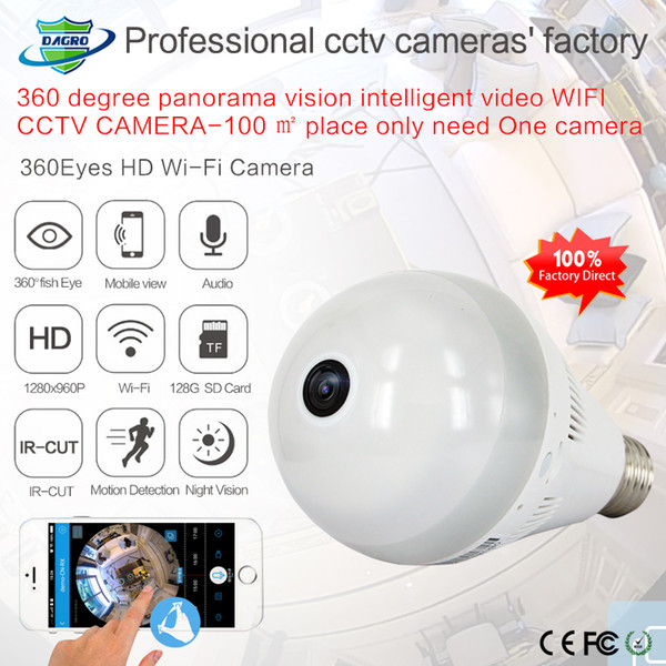 360 Degree Wifi IP Camera Network Wireless HD Baby Monitor CCTV Security Camera Bulb EC Network Panoramic Camera