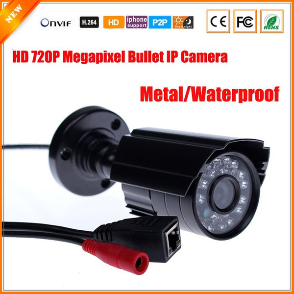 HD 1.0 Megapixel IP Camera Outdoor Bullet Waterproof 720P Security Surveillance Mini CCTV Camera IR Cut P2P Megapixel Lens