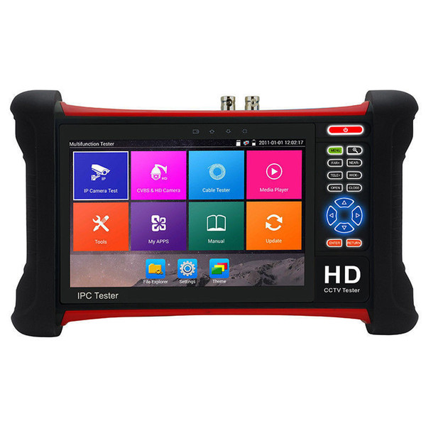 7 Inch Full Functional H.265 4K HD CCTV Tester Monitor IP CVBS AHD CVI TVI 8MP 5MP ONVIF Multimeter TDR WIFI HDMI Input POE 12V X7-MOVTADHS