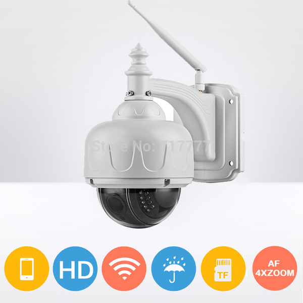 2016 hot sell 1280x720P Wireless PTZ IP Camera 1MP 2.8-12MM AUTO FOCUS Pan/Tilt/Zoom TF/SD Card Slot IR Low Lux ONVIF Camara