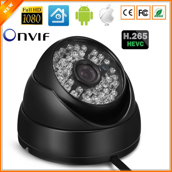 Vandal-Proof H.265 IP Camera 1080P Metal Case Waterproof Dome Video Camera IP H.265 FULL HD 1080P 2MP HI3516D + AR0237 ONVIF