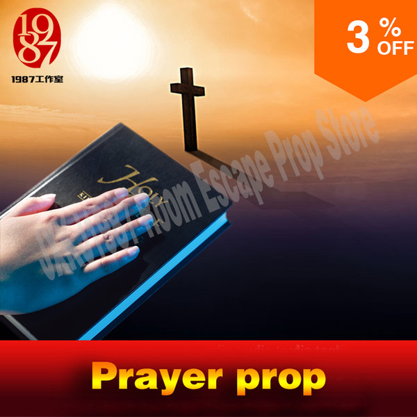 room escape props Prayer Prop trigger the metal sensor and touch the Bible to unlock room escape puzzle game prop from JXKJ 1987