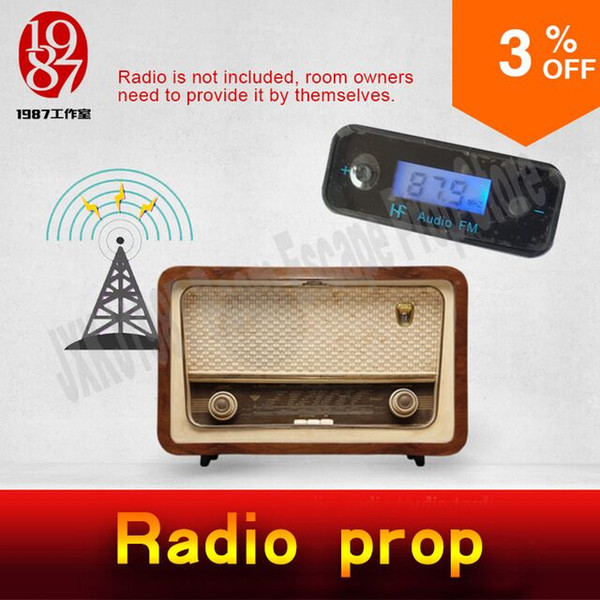 Takagism game prop hot real life room escape props jxkj1987 radio channel prop get clues from the radio to run away from room