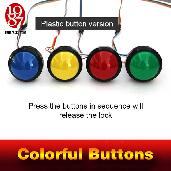 Promotions Escape room game adventurer colorful button prop press four magic color buttons in right order to run out secret room jxkj1987