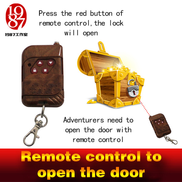 JXKJ1987New room escape prop remote controller to release 12v lock remote control to open the door Hot wireless unlock prop mysterious