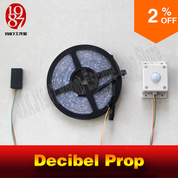 room escape puzzle Decibel Prop keep shouting and LED belt will light up gradually room escape prop from JXKJ1987