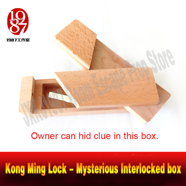 Room escape game prop Kong Ming Lock - Mysterious Interlocked box get the clues hidden in the box real-life chamber takagism