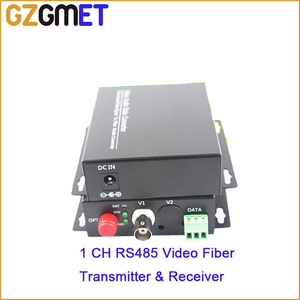 20Km Free Shipping 1pair 1 channel Video RS485 data fiber optic media converter with RS485 Single mode