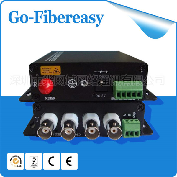 CCTV Video Optical Transceiver-4 Channels video optical digital converter( transmitter/receiver),4Video and 1Data