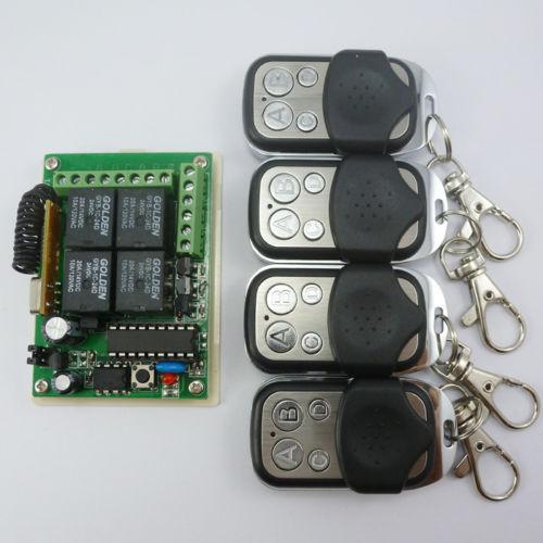 24V 4 CH RF Wireless Remotes 433MHZ Rolling Code HCS301 Relay Receiver Modules
