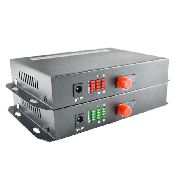 20km 8 Channel Digital Video Optical Fiber Media Converters Transmitter & Receiver For CCTV Analog Cameras surveillance system