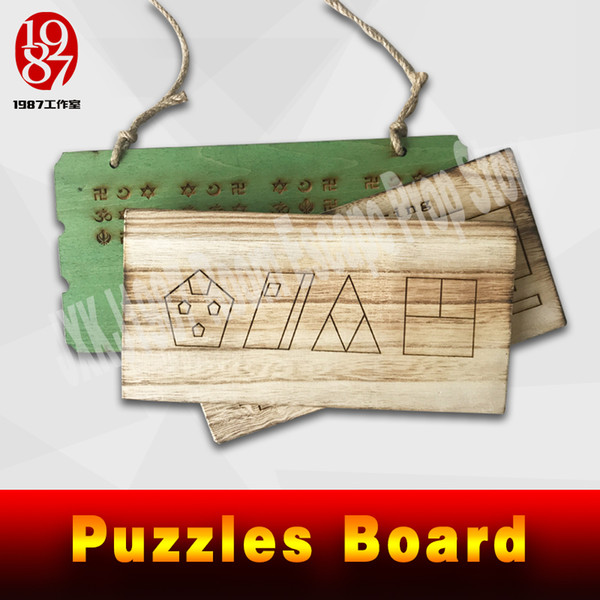 Real life escape room prop wooden board puzzles solve the puzzle to get the clues number puzzle plug wires prop puzzle solution jxkj1987