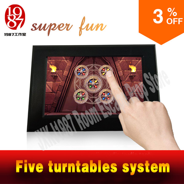 Real life room escape prop Smart screen Five turntables system from JXKJ1987 adventurer game prop New arrival adventure puzzles jxkj1987