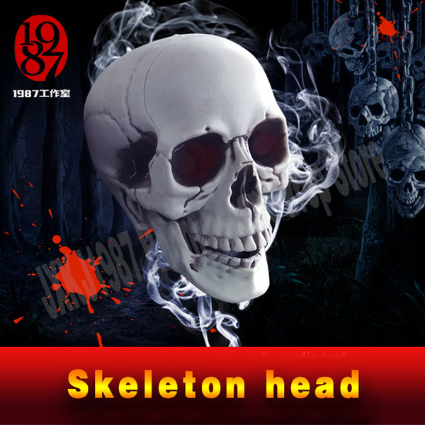 Real life room escape prop Skeleton head / Skull Head plastic material, odorless and durable scary decoration, bar decoration, Halloween