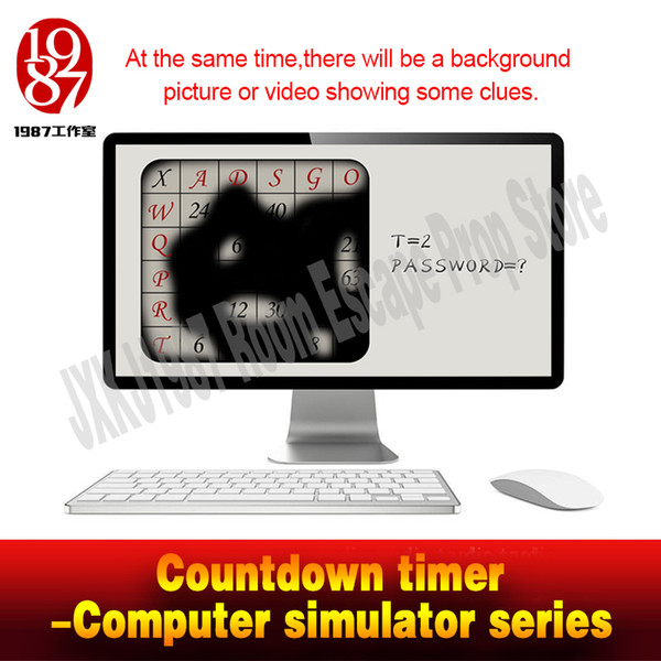 Escape room Countdown timer-Computer simulator series JXKJ1987 display video or picturereal life room escape adventurer game