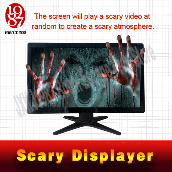 Takagism escape room prop scary displayer play a scary video at random to create a scary atmosphere from JXKJ1987 for adventurer game