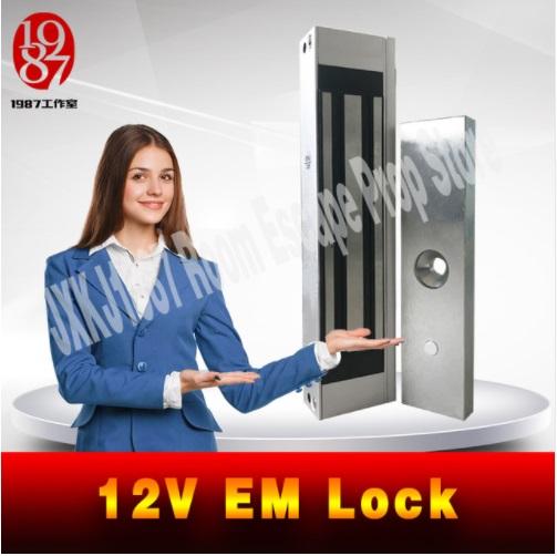 Takagism game Real life room escape props jxkj1987 12v EM lock installed on the door electromagnetic lock 180KG SUCTION