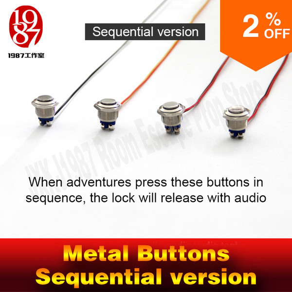 Chamber room prop real life escape room magic metal button in order to unlcok with audio jxkj1987 adventure room prop game