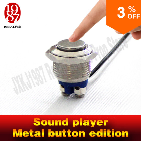 Takagism game prop, Real life room escape props jxkj-1987 sound player press the metal button to get sound clues sound players