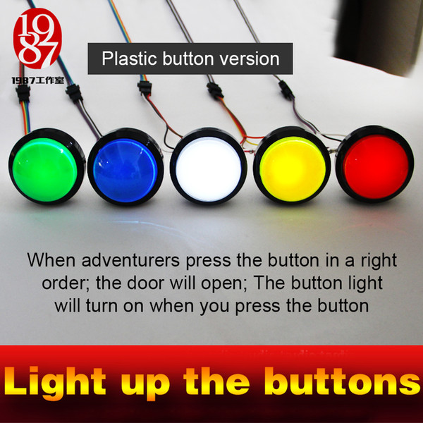 JXKJ19875 buttons for real life room escape room game props for escape room light up four bigl buttons in order to unlock lock