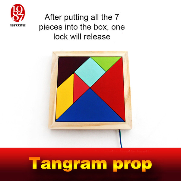 jxkj1987Tangram prop for room escape game adventurers collect all color pieces to figgure out the puzzle clues and unlock chamber room