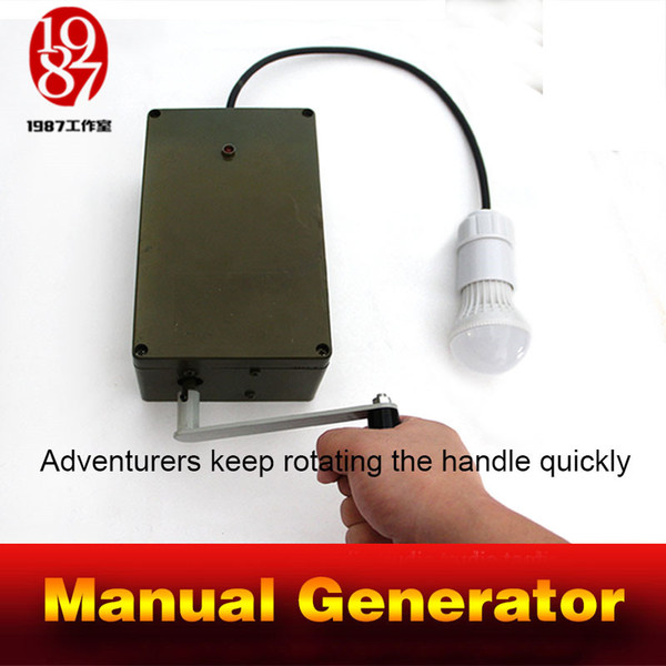 Manual electrical generator props for Room Escape Chamber props Adventurer props escape room game prop control light or lock jkkj1987