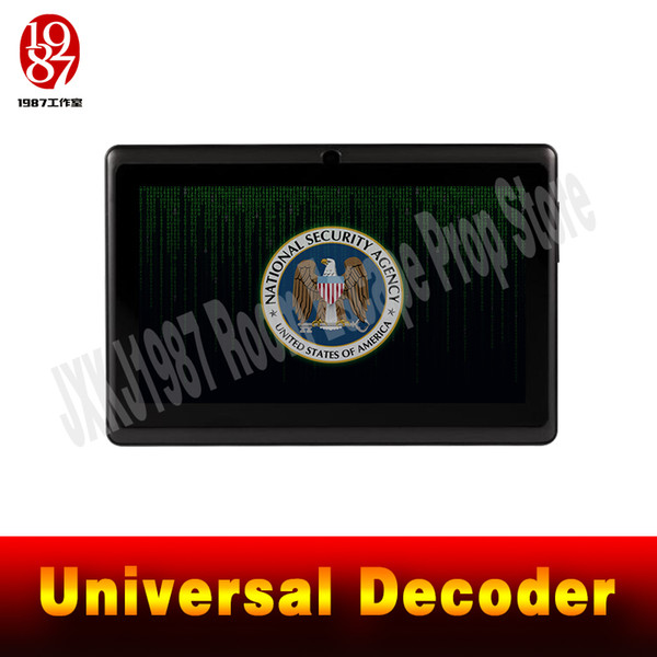 Real life room escape universal decoder prop input password via pad or phone to unlock from JXKJ1987 adventurer game puzzle prop