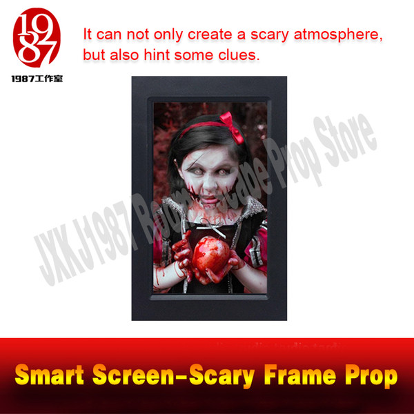 Room escape prop smart screen scary frame prop create a horrible atmosphere and get the clues from JXKJ1987 for adventurer game