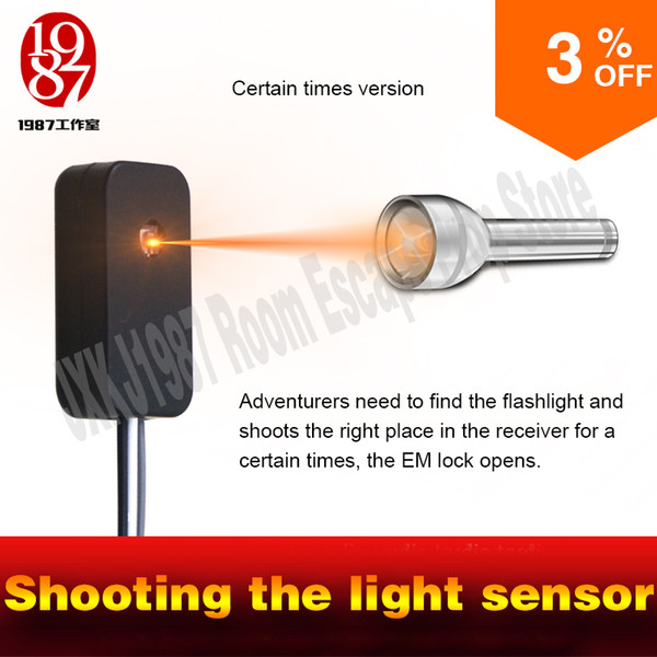 Reality escape room game prop intensive pulse light hard light sensor shooting laser or torch to open lock takagism game jxkj1987