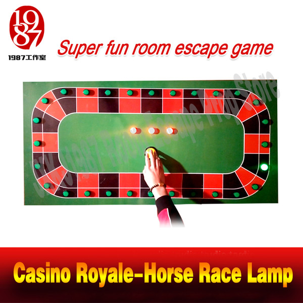 Room escape prop real life adventure device Casino Royale Horse Race Lamp from JKXJ1987 catch the running lamp to unlock