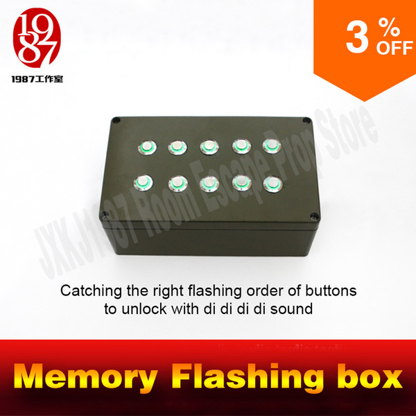 Real life room escape prop memory flashing box catch right flashing order to unlock chamber room prop adventure game jxkj1987