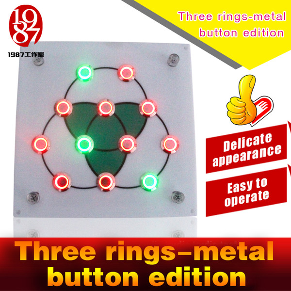 Takagism game new prop live real life room escape props jxkj-1987 three rings metal button edition press buttonto open lock