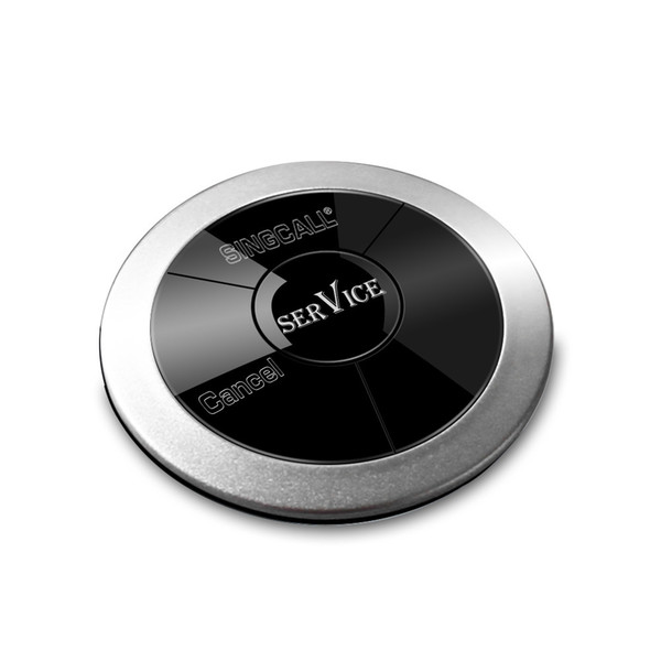 SINGCALL Calling System with service and cancel keys for coffee shop, restaurant,hotel ,two- key silver button