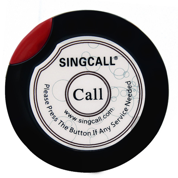 SINGCALL Wireless service calling button,ultrathin single call button for coffee or tea house,restaurant