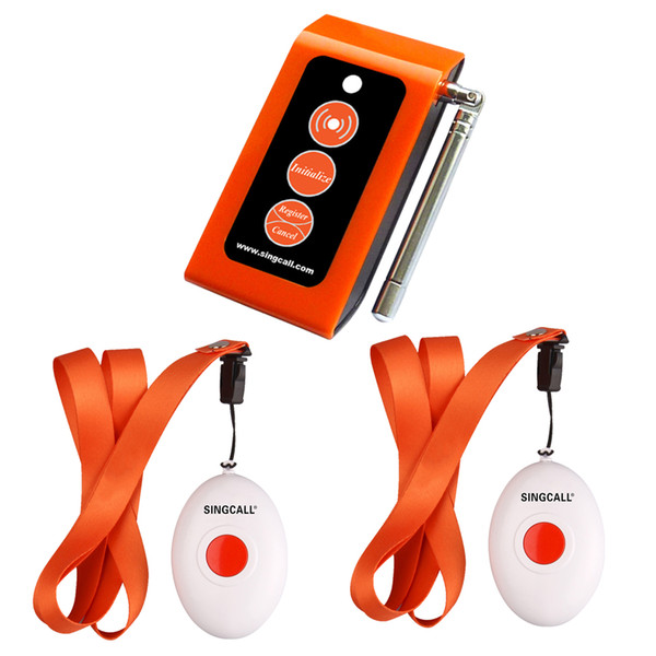 SINGCALL Wireless Calling System.Pager service.Smart Caregiver Two Call Buttons & Caregiver Pager Nurse Alarm