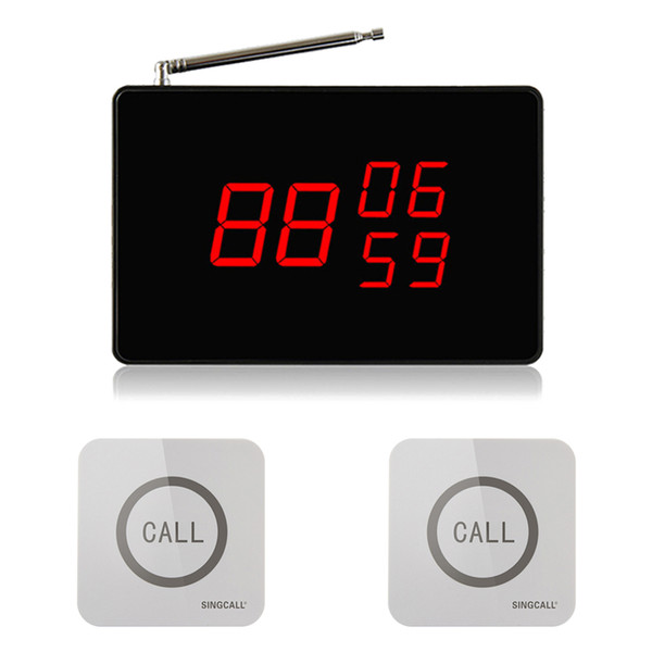 SINGCALL Wireless Kitchen Service Calling System 1 Screen 2 Touchable Bells