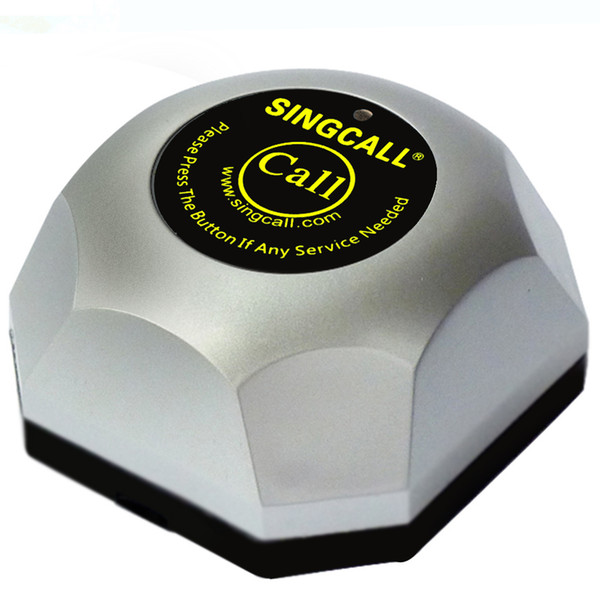 SINGCALL.wireless paging system,silver single pager can call the number,with removable waterproof base