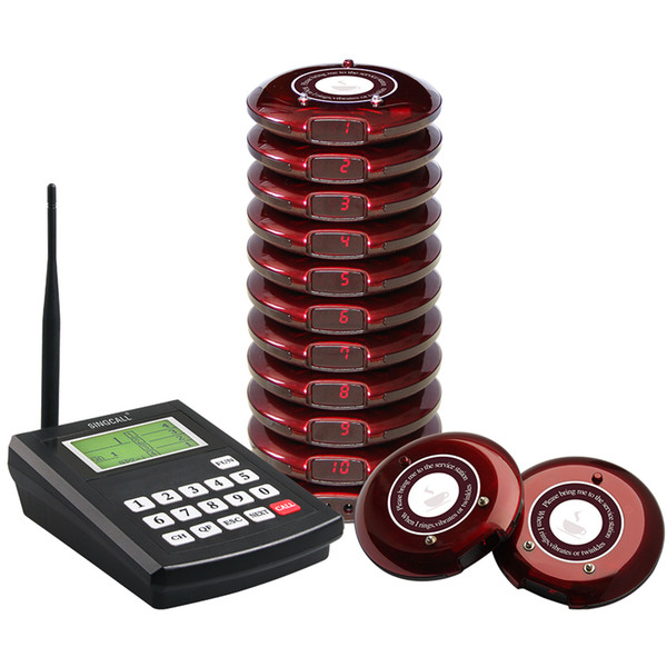 SINGCALL Paging System Customers take food to use.Coaster pager.Wireless Guest Paging & Queuing System, notify customers.