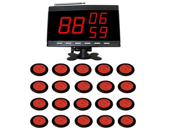 SINGCALL Wireless Calling Alarm Paging System. 20 Table Bells Buttons and 1 Display Screen Receiver