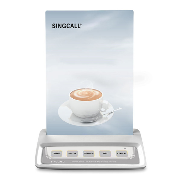 SINGCALL Calling System white call pager with 5 keys entertainment places buttons