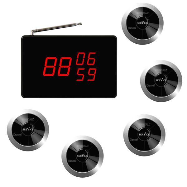 SINGCALL Calling System 1 host plus 5 one-button bells for customers call waiter