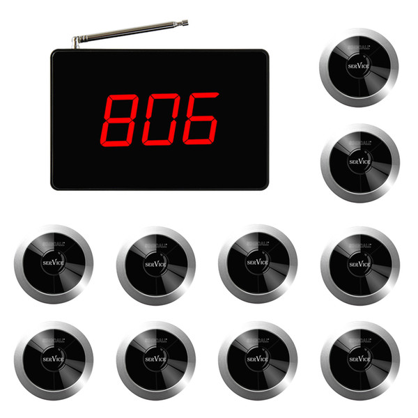 SINGCALL Calling System, one small display, big screen SC-R15 and 10pcs silver buttons